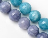4-14mm Aquamarine Beads Blue Purple 4mm 6mm 8mm 10mm 12mm 14mm Smooth Round Gemstone Loose Beads Treated Full Strand DIY Jewelry Making