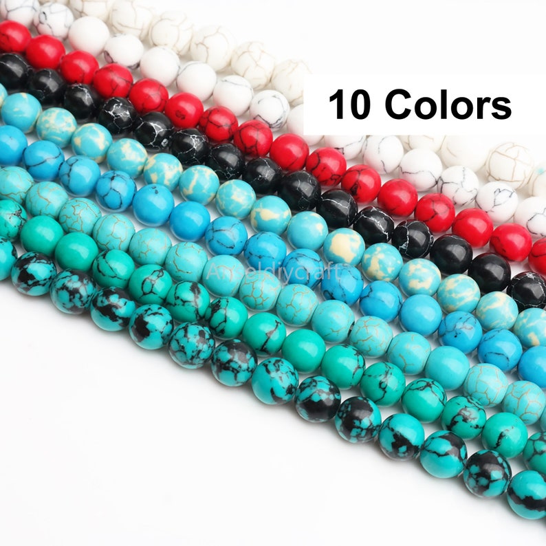4-14mm Green Turquoise Round With the black Line DIY loose beads 15" 4-14mm Green Turquoise Round With the black Line DIY loose beads 15"