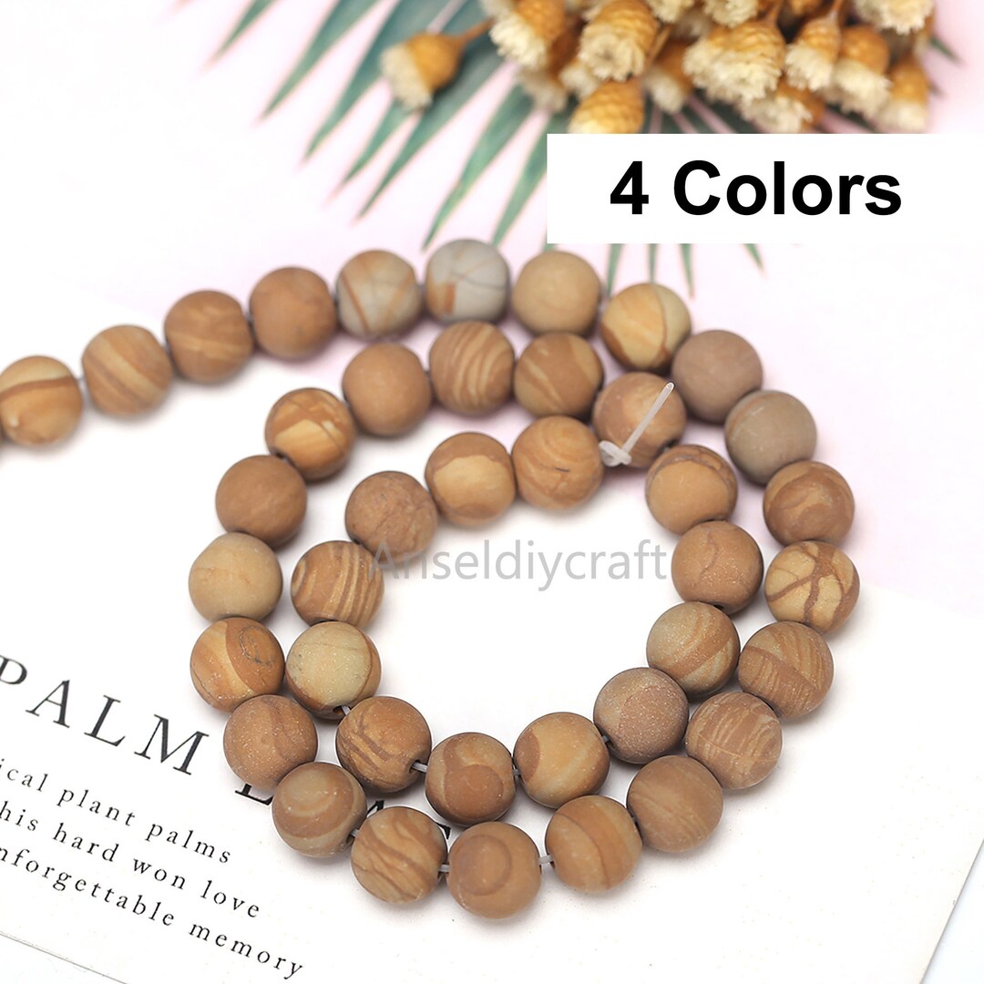 612mm Natural Matte Wood Grain Jasper Beads 6mm 8mm 10mm 12mm Etsy