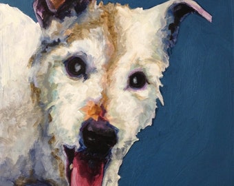 Custom Pet Portrait Dog Painting Pet Memorial Cat Portrait From Photo Dog Portrait Custom Pet Sympathy Gift Pitbull Gold Leaf Portrait