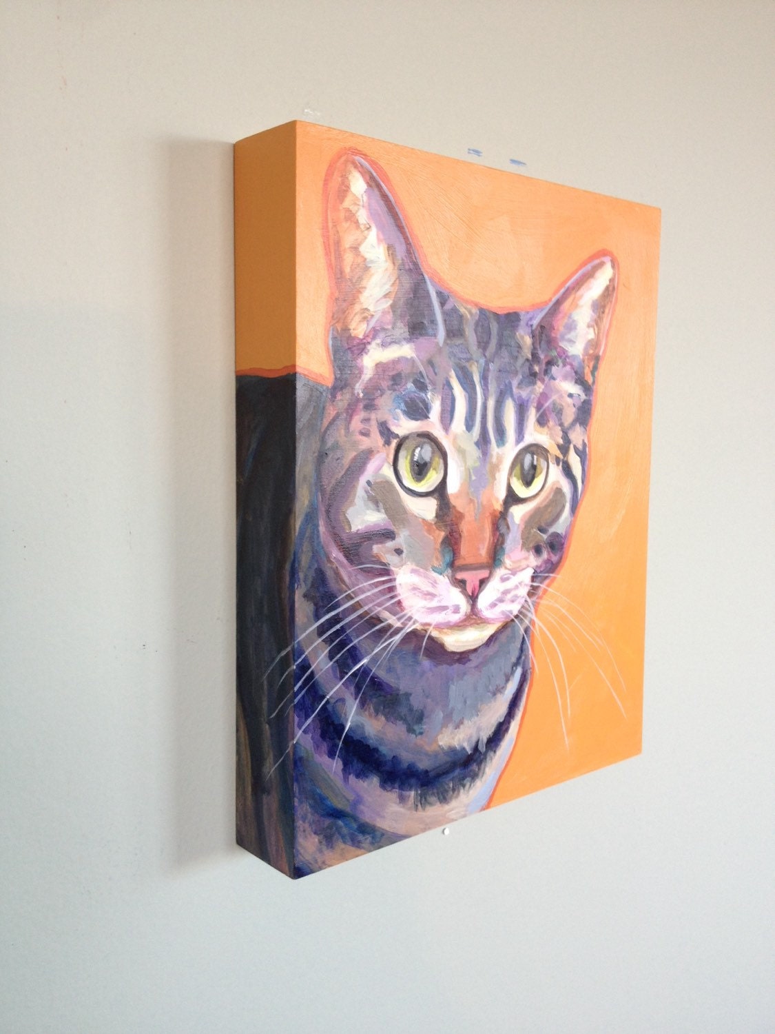 Pet Portraits 8 X 10 Molly Gray Tabby Custom Cat Painting | Etsy