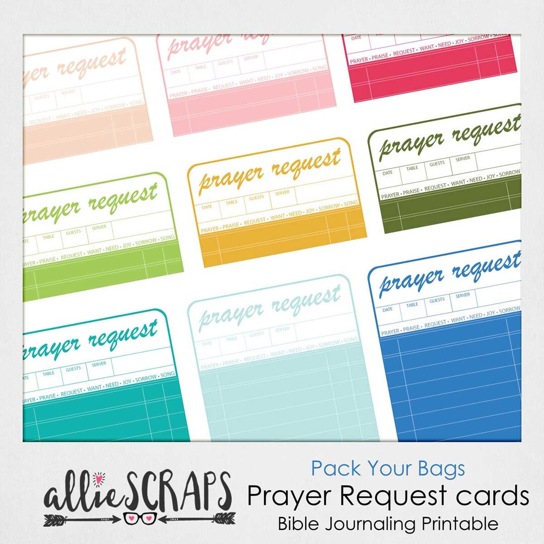 Pack Your Bags Prayer Request Cards Printable - Etsy