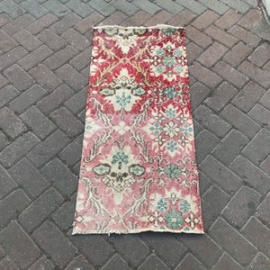 Small Rug,Vintage Door Mat,Small Rug Mat,Floor Small Rug, Oushak Small Rug, Home Decor Rug,Entrway Small Rug,Mat Rug,1’7x3’8 Boho Rug