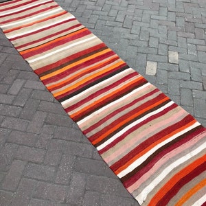 Multiple color kilim rug runner/2&#39;6X10&#39;3 Ft Vintage hallway kilim runner/Hand made home decor kilim runner/Floor area kilim boho runner