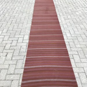 Vintage Turkish Oushak Wool Runner Rug: Extra Long Hallway Rug (2’4 X 19’6)