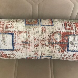 Vintage Turkish Wool Lumbar Pillow Cover: Rustic Ottoman Decor (1.2 x 2.9 Feet)