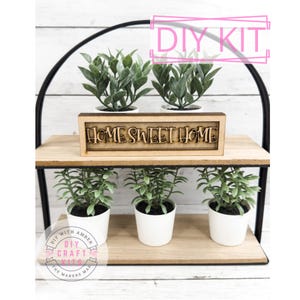 Sign Box Sitter Base Interchangeable DIY Kit | Wood Blank Farmhouse Sitter | Paint Your Own Seasonal Decor