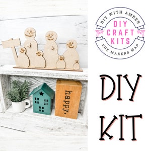 Snowman Family Shelf Sitters Crafting DIY Kit | Unfinished Wood Blanks | Paint Activity | Standing Winter Home Decor Ideas