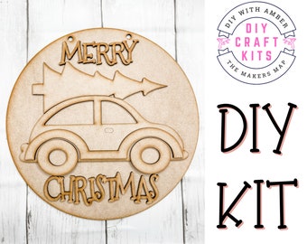 Christmas Car Door Hanger DIY Craft Kit | Unfinished Wood Sign