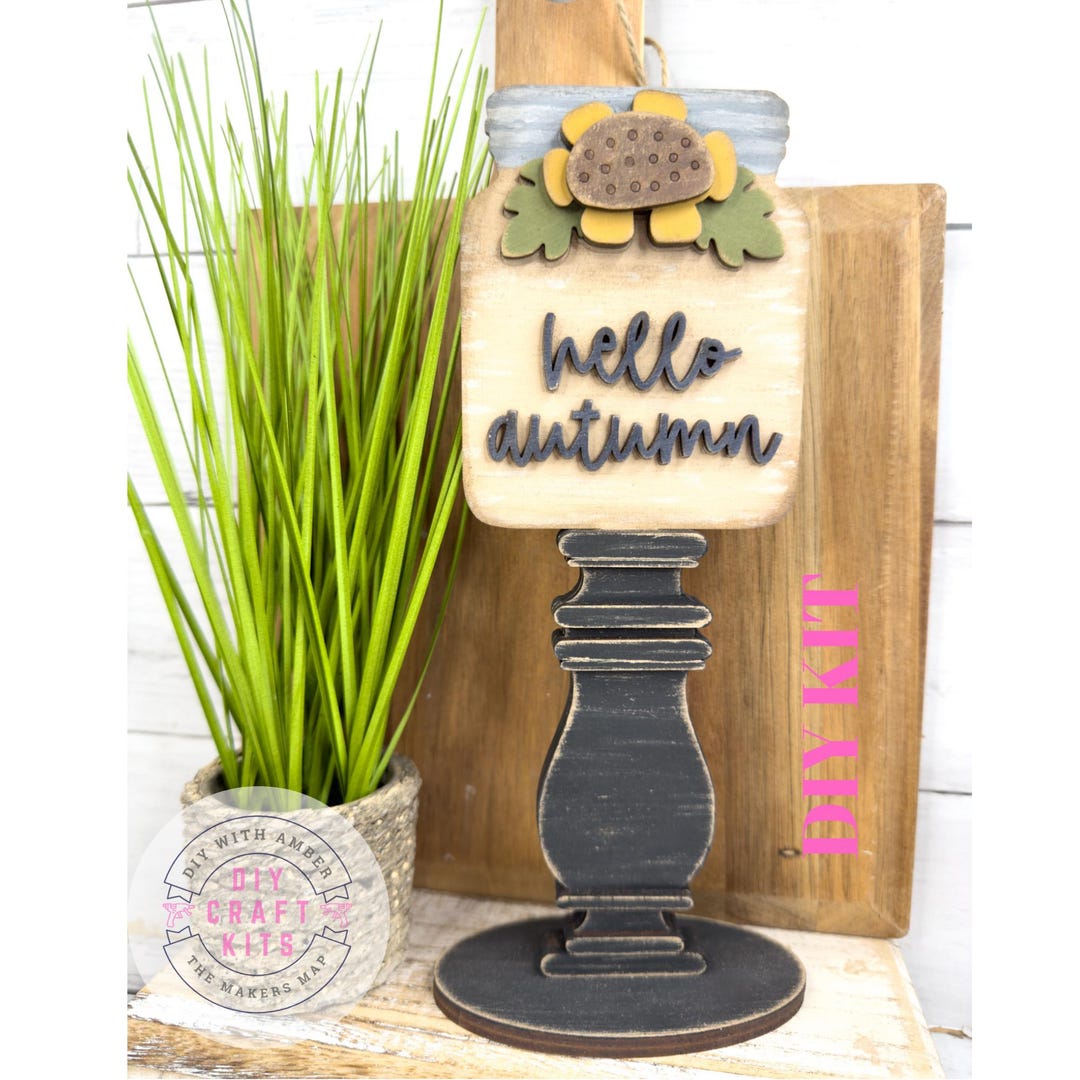 Hello Autumn Mason Jar Insert for Interchangeable Spindle Base | Fall ...