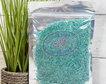 8 oz Mermaid Tail Turquoise 1-3 mm Irregular Crushed Broken Glass, Shattered Glass for Resin, Glass Geode, Resin Art Materials, Glass Chips