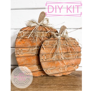 Spindle Pumpkins Set of 2 DIY Craft Kit | Wooden Fall Decor | Autumn Fall Harvest | Fall Mantle Decor | Shelf Sitter | Paint Your Own