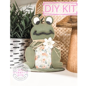 Frog and Flower DIY Craft Kit | Adult Crafting | Frog Lover | Kid&#39;s Frog activity | Frog Nursery Decor | Kid&#39;s Room | Whimsy Frog Cutout