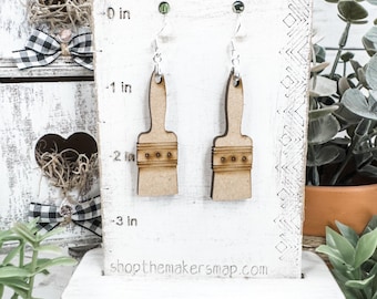 Paint Brush Unfinished Blank Dangle Earring Blanks Jewelry paint your own DIY kit Crafter Artist Painter