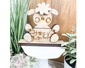 Mini Easter Lamb Sitter DIY Kit | Unfinished Wood Blank | Paint at Home Easter Lamb of God | Happy Easter Decor | Lamb Religious Decoration