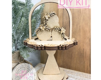 Ornaments Cloche Cake Display Add on Insert Kit | Christmas Mantle Decor | Interchangeable Seasonal Decor