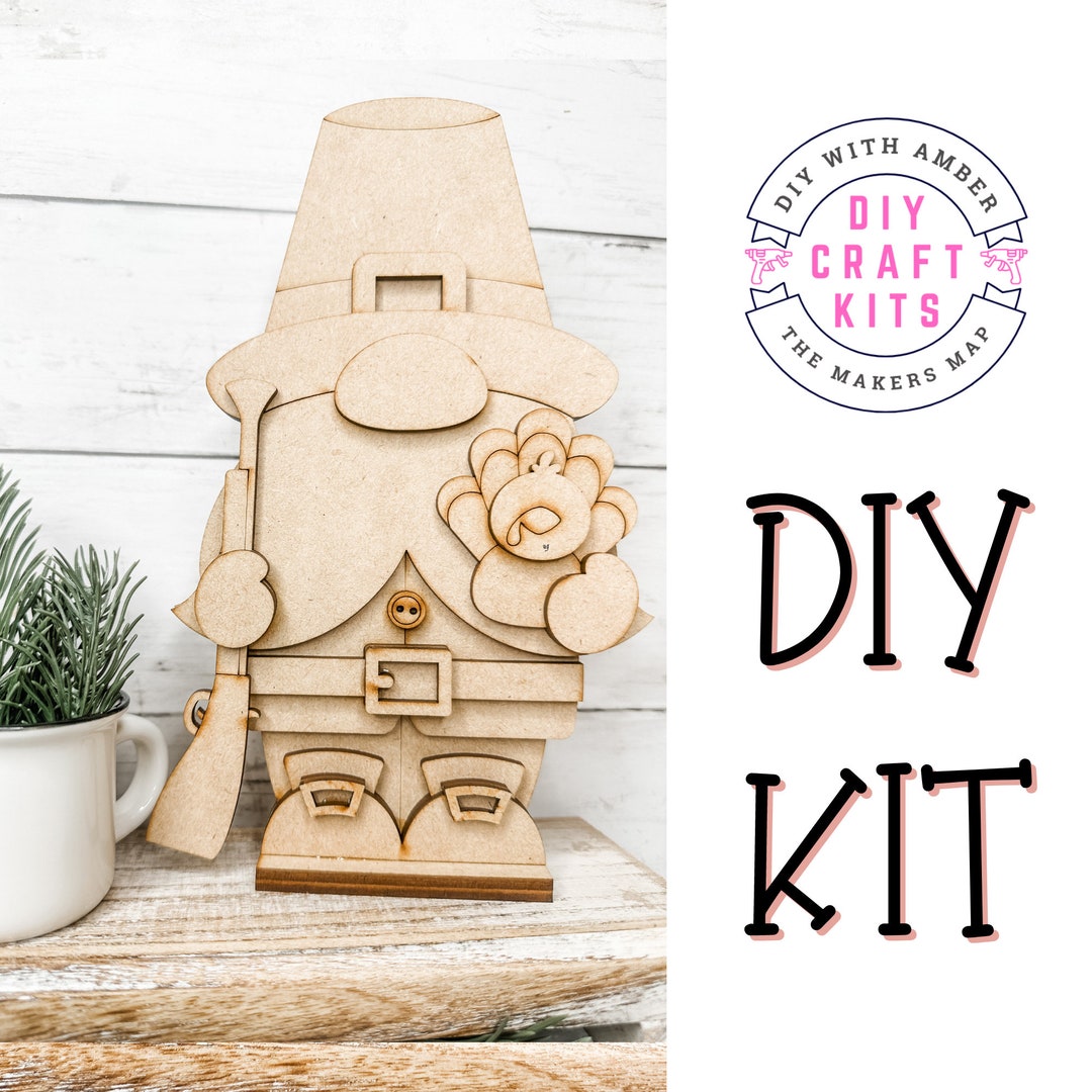 Thanksgiving Pilgrim Boy Gnome Fall Shelf Sitter Unfinished Wood DIY ...
