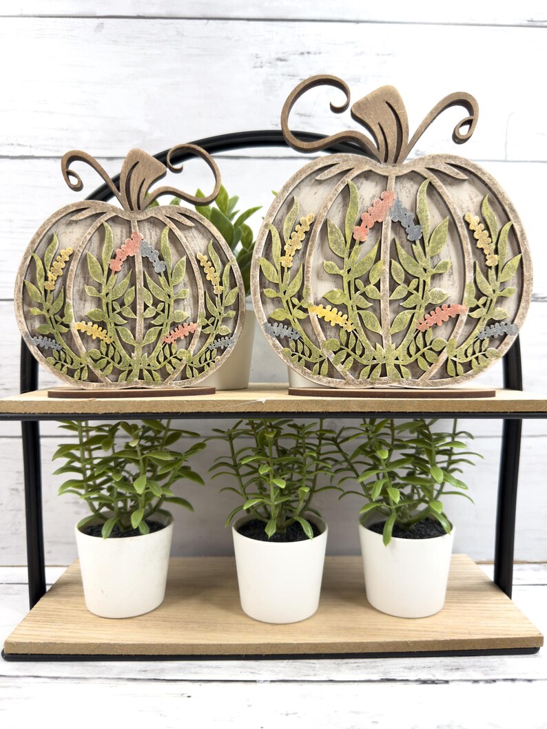 Flourish Pair of Pumpkins DIY Craft Kit | Unfinished Wood Fall Decor ...
