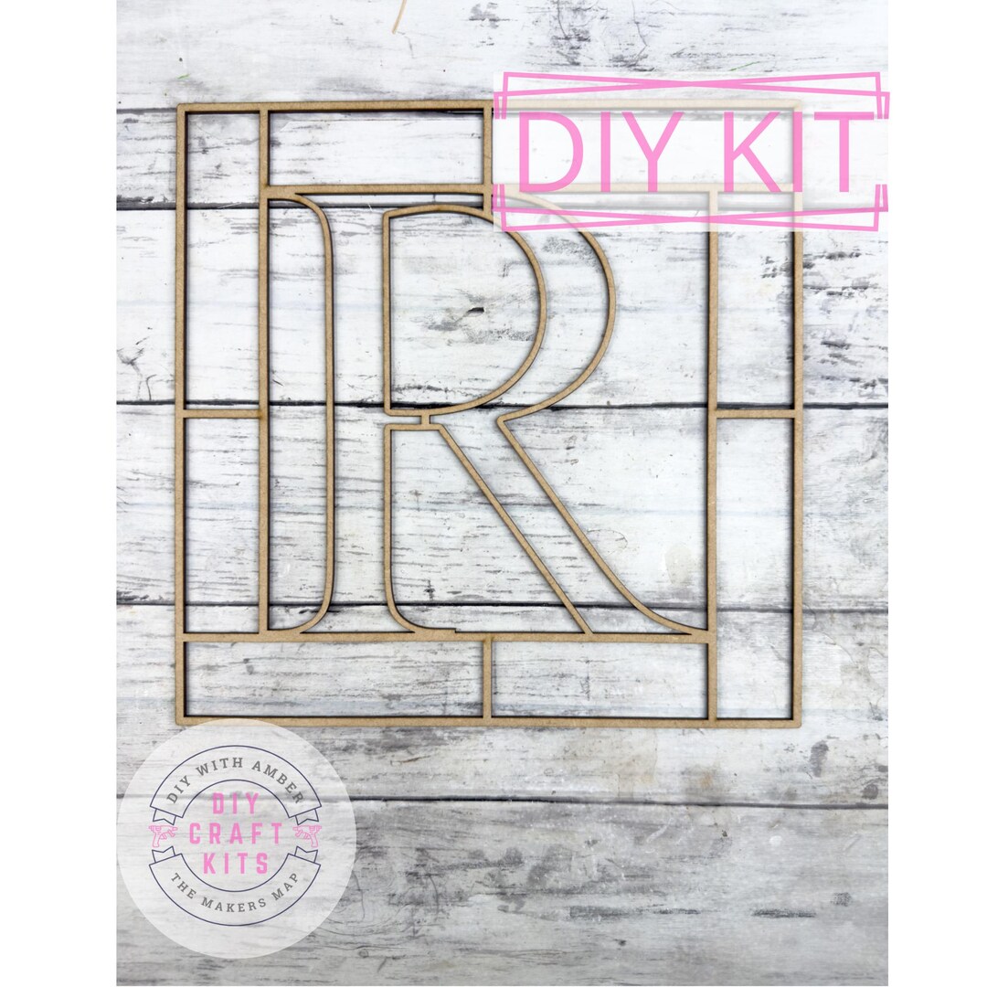 Square Monogram Letter R Frame Blank | Laser Cut Alphabet Outline | DIY ...