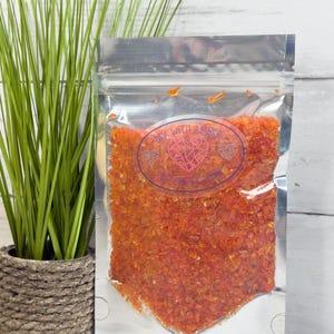 8 oz Sunset Glow Orange 1-3 mm Irregular Crushed Broken Glass, Shattered Glass for Resin, Glass Geode, Resin Art Materials, Glass Chips