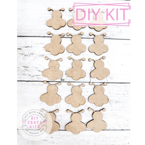 Mini Bumble Bee Wood Shapes Set | Wood Cutouts | Bumble Bee Decor | Wooden Honey Bee Shape | Home Decor Craft Set | Craft Trinkets