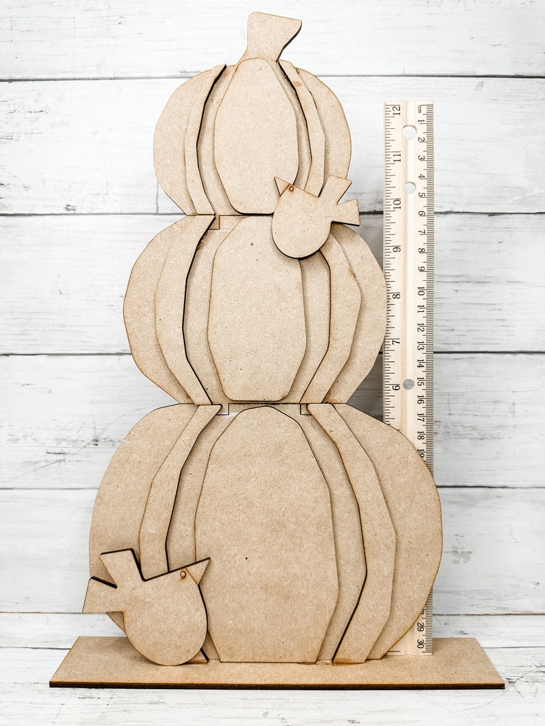Stacked Pumpkins DIY Craft Kit | Standing Pumpkin | Wooden Fall Decor ...