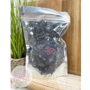16 oz Black Reflective 1/4 in Irregular Crushed Broken Glass, Shattered Glass for Resin, Glass Geode, Resin Art Materials, Glass Chips