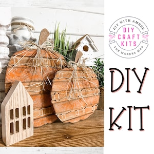 Spindle Pumpkins Crafting DIY Kit | Unfinished Wood Craft Kit | Paint Activity | Fall Thanksgiving Home Decor Ideas