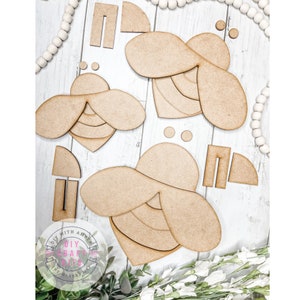 Spring Bumblebee Shape Trio DIY Kit | Decorative Wooden Craft | Blank Craft Kit | Unfinished Wood Blank | Home Decor Craft