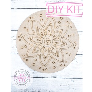 Mandala Coloring Board Style I DIY Craft Kit | Boho Zentangle Activity blank | DIY Coloring Canvas | Adult paint your own Geometric Art