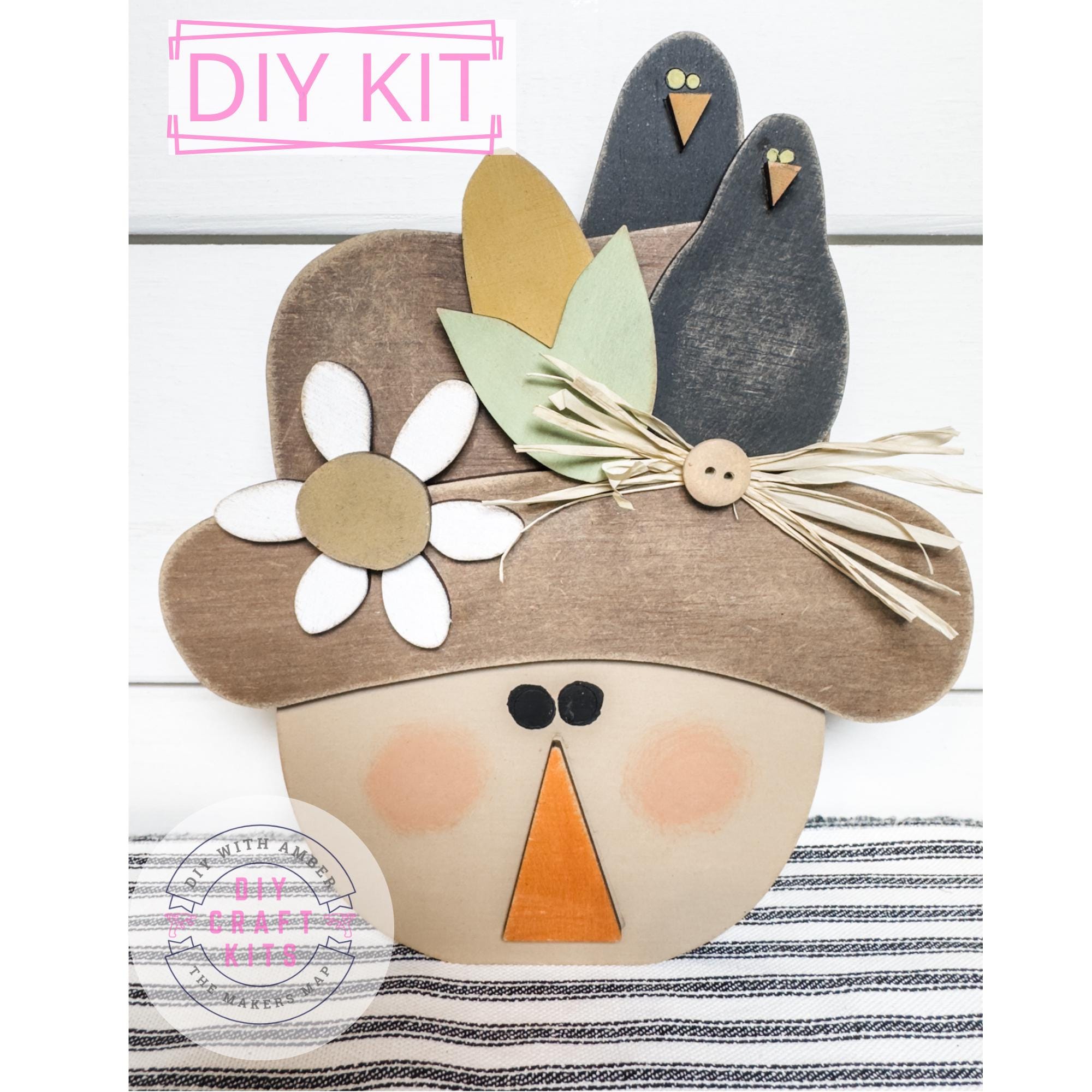 Scarecrow with Crows Fall DIY Craft Kit Wooden Decor Autumn Harvest…
