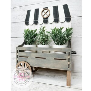 Market Cart Interchangeable Box Base DIY Craft Kit | Rustic Decor Wooden Craft DIY | Everyday DIY Decor | Unfinished Wood Blank