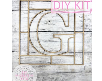Square Monogram Letter G Frame Blank | Laser Cut Alphabet Outline | DIY Resin & Crushed Glass Art | Personalized Initial Wall Decor Made USA