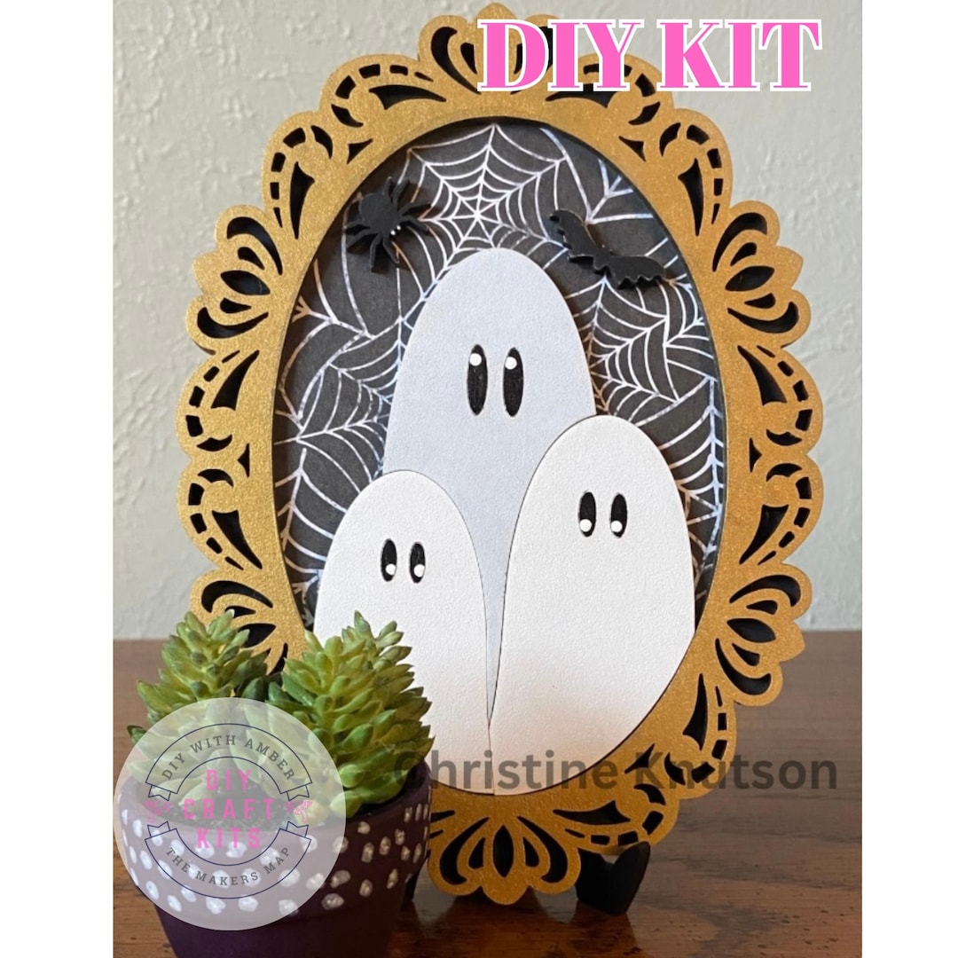 Ghost Portrait Oval Frame DIY Craft Kit | Halloween Tiered Tray ...