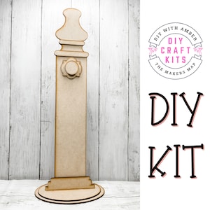 Medium Sign Stand for round decor signs DIY Craft Kit | Unfinished Wood Blank cut out | hanging sign decor display | Table top
