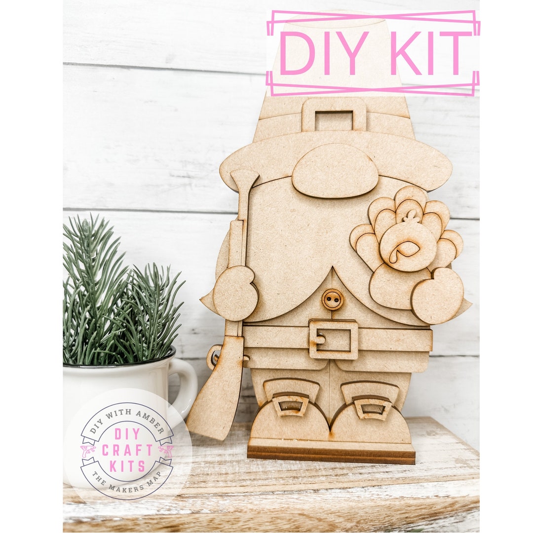 Pilgrim Boy Gnome DIY Craft Kit | Thanksgiving Decor | Farmhouse Autumn ...