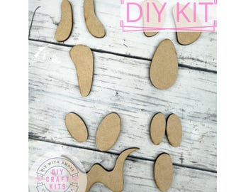 Ghost Face Wood Cutouts DIY Craft Kit | Set of 4 Unfinished MDF Faces | Halloween Craft Supplies for Blanks, Signs & Decorations ck2544