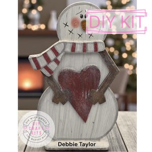 Heart Snowman DIY Kit | Valentine's Day Winter Snowman Craft | Paint your own Snowman | Heart and Snowman Blank Wooden DIY ck0818