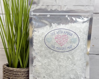 8 oz Chunky Crystal 3-6 mm Irregular Crushed Broken Glass, Shattered Glass for Resin, Glass Geode, Resin Art Materials, Glass Chips