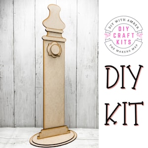 Large Sign Stand for round decor signs DIY Craft Kit | Unfinished Wood Blank cut out | hanging sign decor display | Table top