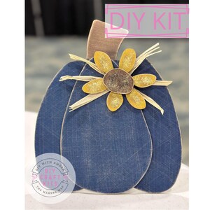 3D Pumpkin with Flower DIY Craft Kit | Standing Pumpkin | Wooden Fall Decor | Pumpkin Shelf Sitter | Farmhouse Autumn Fall Harvest Pumpkin