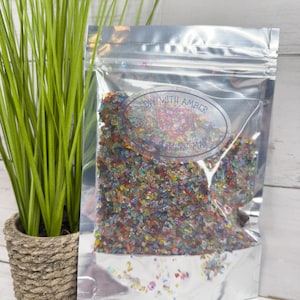 8 oz Mirror 1-3 mm Irregular Crushed Broken Glass, Shattered Glass for Resin, Glass Geode, Resin Art Materials, Glass Chips