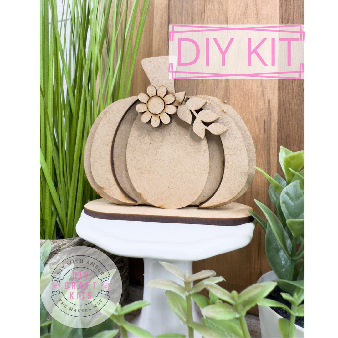 Little Pumpkin Shelf Sitter DIY Kit | Fall Pumpkin Unfinished Wood ...