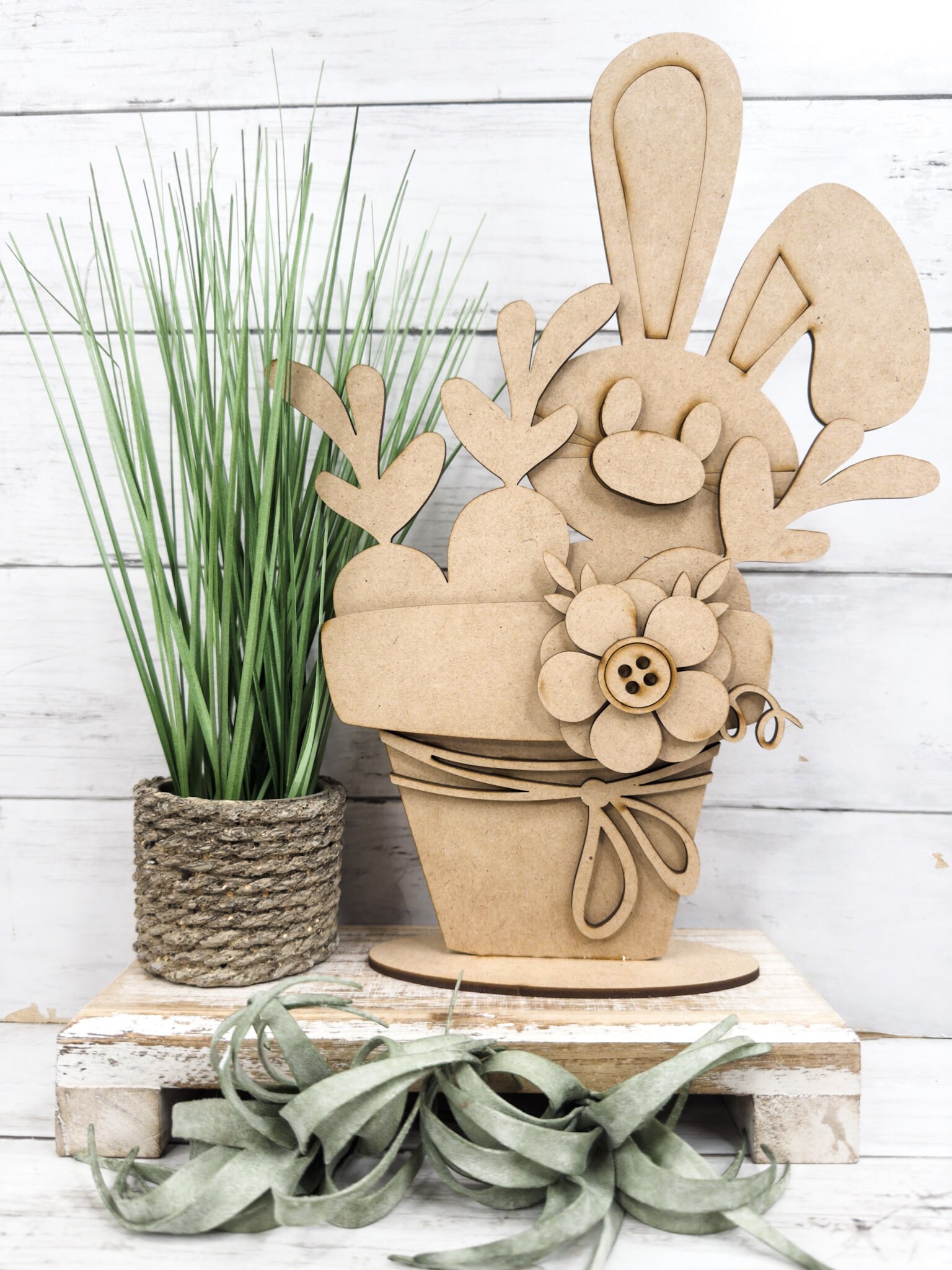 Bunny in Flower Pot DIY Kit | Easter Bunny Decor Craft Kit