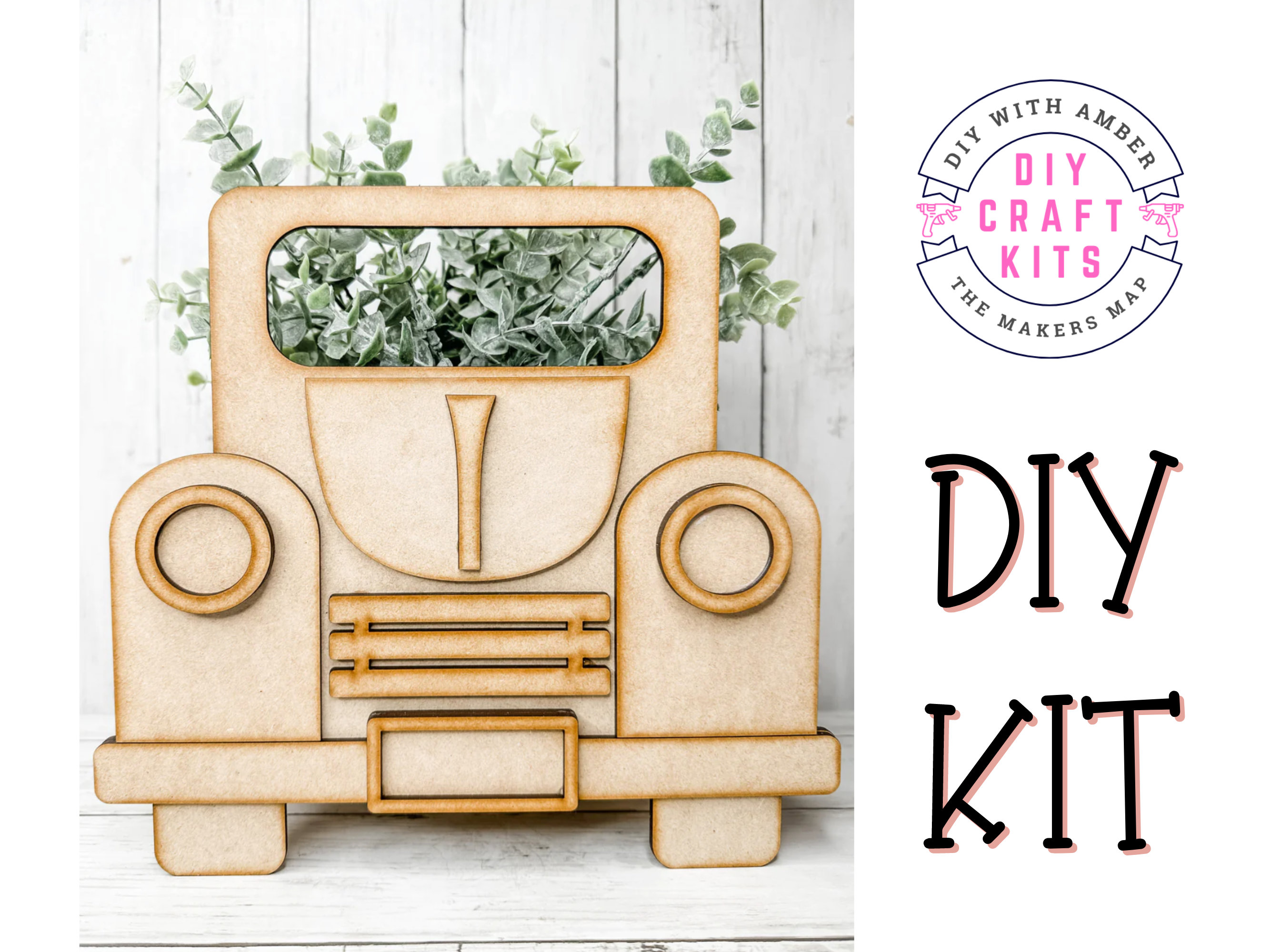 Vintage Truck Planter Box DIY Craft Kit Shelf Decor Etsy