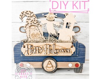 Happy Halloween Insert DIY Craft for Interchangeable Box Base | Spooky Season Halloween | Seasonal Decor | Truck or Treat Holiday ck0483