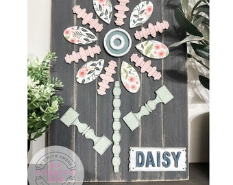 Spring Spindle Daisy DIY Kit | Decorative Flower Craft | Wood Craft Kit | Unfinished Wood Blank | Home Decor Craft