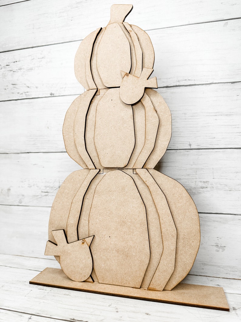 Stacked Pumpkins DIY Craft Kit | Standing Pumpkin | Wooden Fall Decor ...