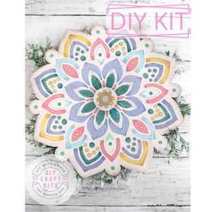 Mandala Coloring Board Style G DIY Craft Kit | Whimsical Aztec Zentangle | DIY Coloring Canvas | Mosaic Tile | Blank paint your own