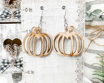 Pumpkin Outline Hollow Unfinished Dangle Earring Blanks fall Halloween Jewelry harvest paint your own DIY kit